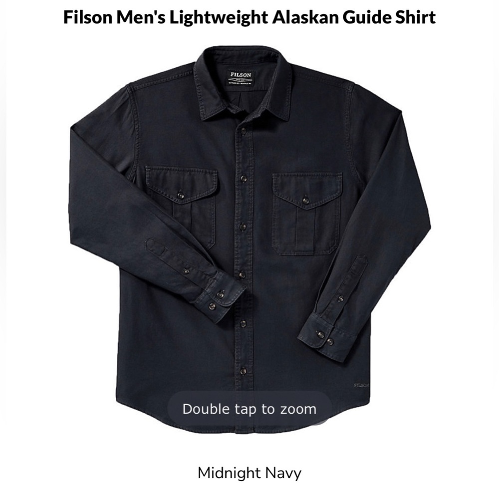 Filson Men's Dark Blue Casual Button Down Shirt